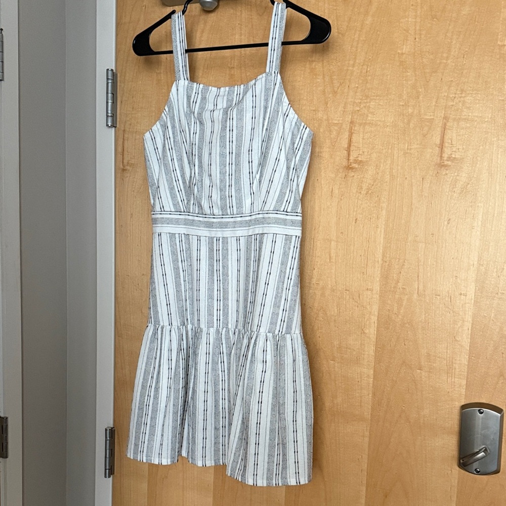 White dress with black stripes
